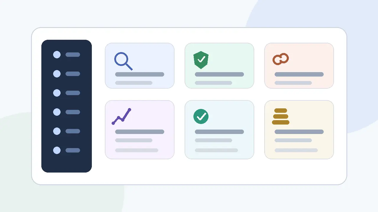 Illustration av en strukturerad dashboard för att jämföra och välja digitala företagsverktyg
