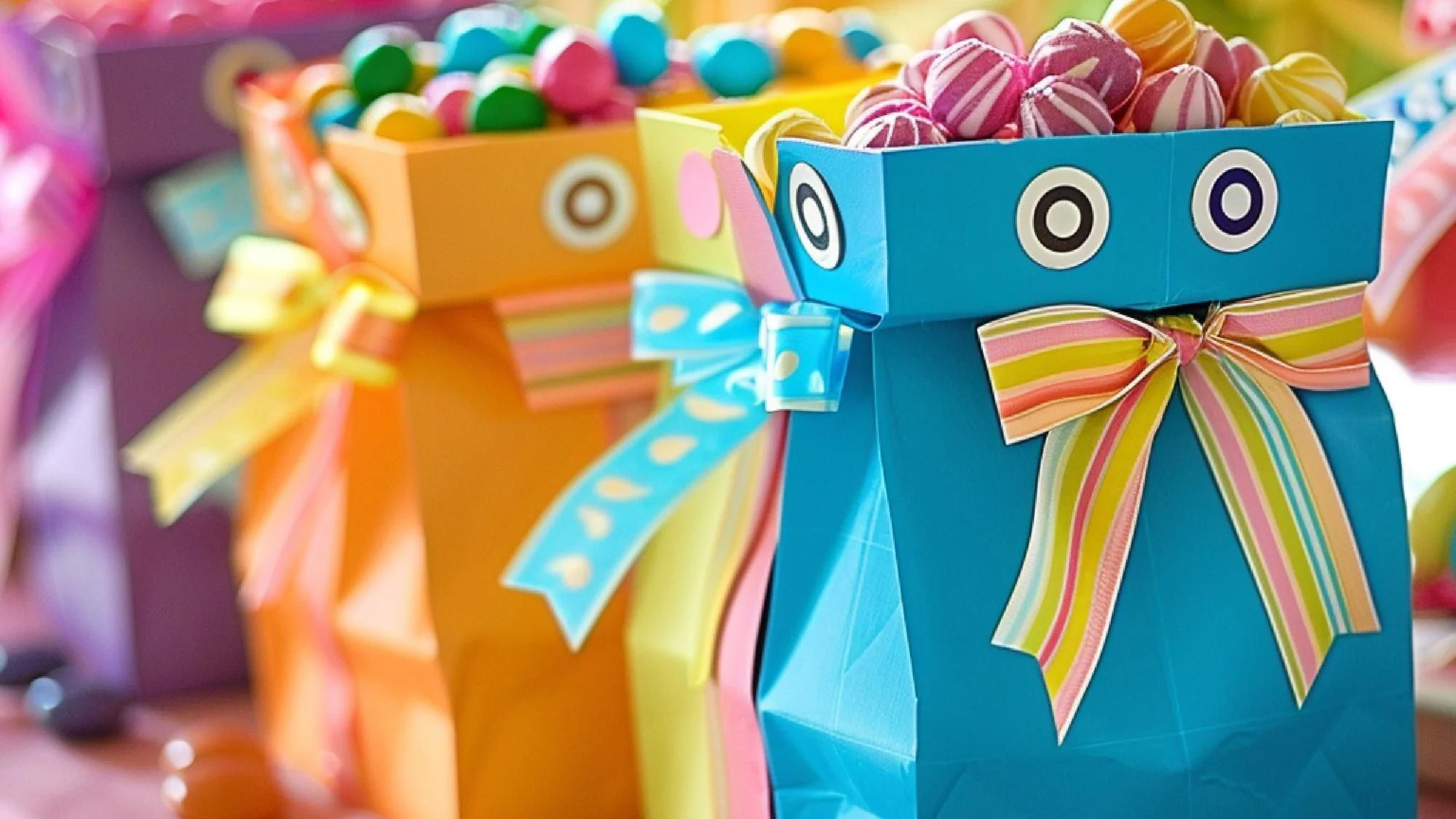 Goodiebags med godis som inspiration till godispåsar för kalas och temafest